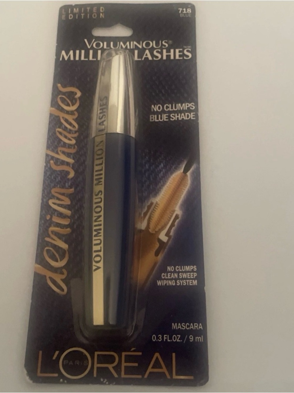 LOREAL Voluminous MILLION LASHES MASCARA Denim Shades - 718 Blue - New in Box